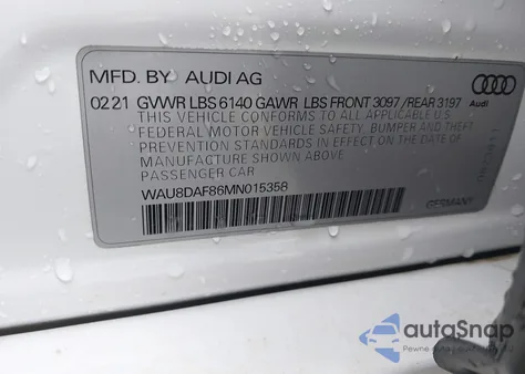 2021 Audi A8 L 55 Tfsi Quattro Tiptronic из США, поврежденный, VIN WAU8DAF86MN015358